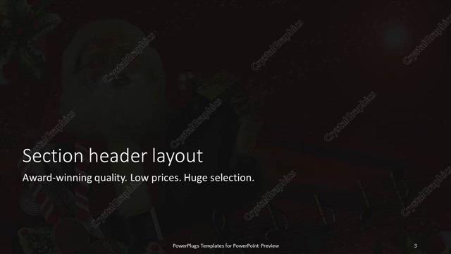 Section Header presentation slide layout