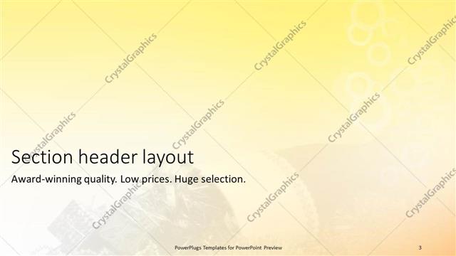 Section Header presentation slide layout