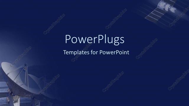  Presentation with satellite - Satellite dish pointed at satellite in orbit