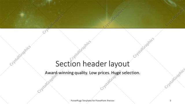 Section Header presentation slide layout