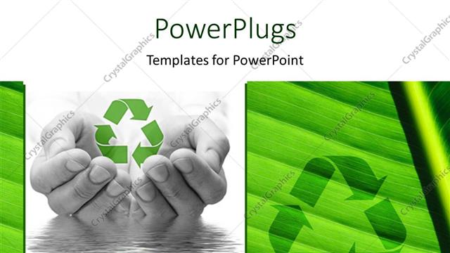  Presentation with palm tree - Saving of water and recycling concept with hands