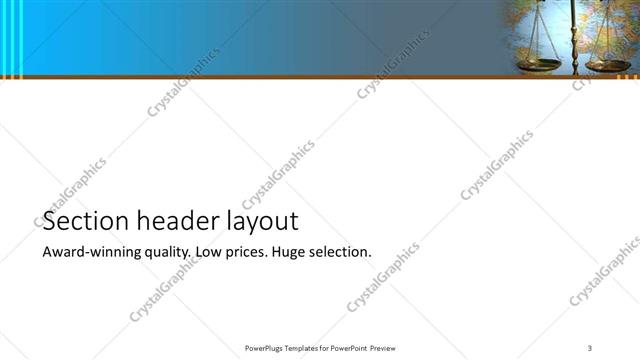 Section Header presentation slide layout