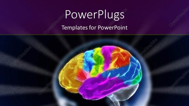  Presentation with brain - Scan of human head showing brain with many colors
