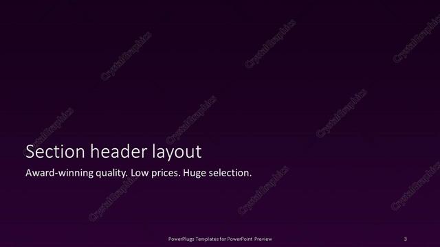 Section Header presentation slide layout