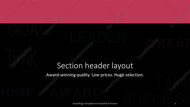 Section Header presentation slide layout