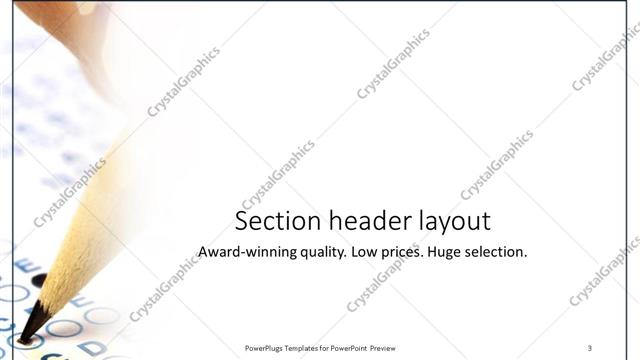 Section Header presentation slide layout