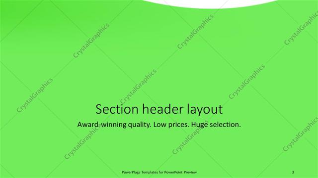 Section Header presentation slide layout