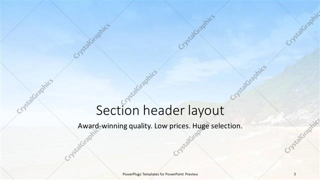 Section Header presentation slide layout