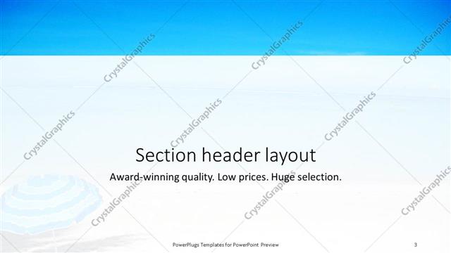 Section Header presentation slide layout