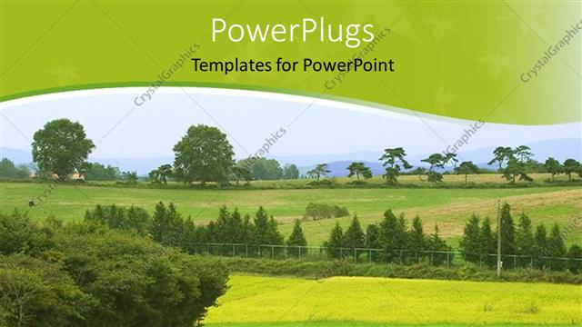  Presentation with scenery - Scenery of nature with green lawns and trees in distance