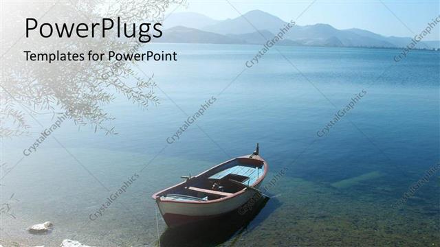  Presentation with scenery - Scenery of small canoe on Lake Egidir in Turkey?