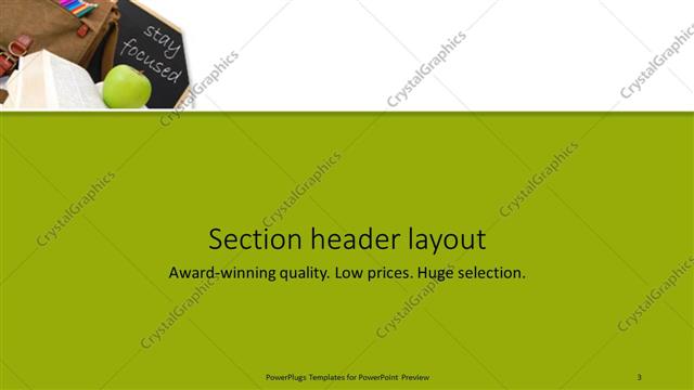 Section Header presentation slide layout