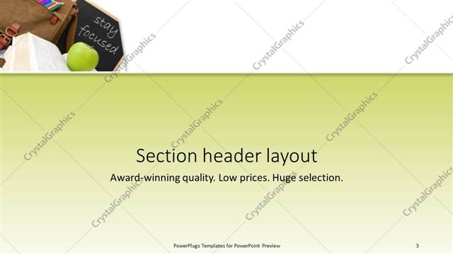 Section Header presentation slide layout