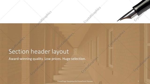 Section Header presentation slide layout