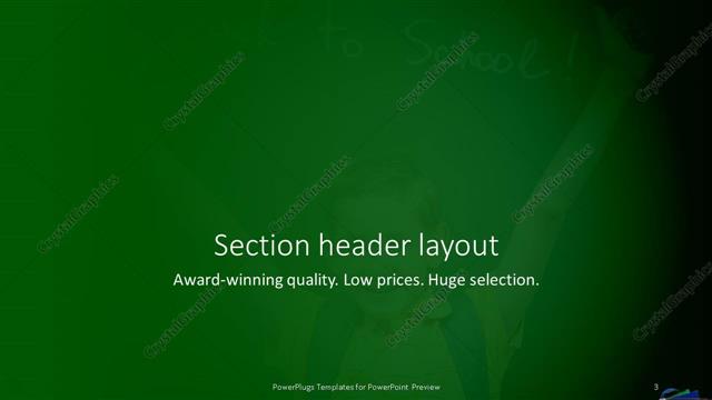 Section Header presentation slide layout