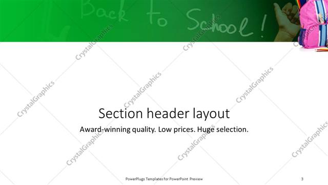Section Header presentation slide layout