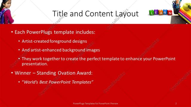 Title and Content presentation slide layout