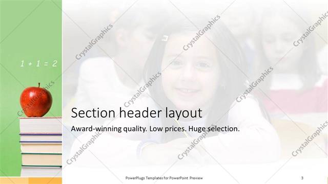 Section Header presentation slide layout