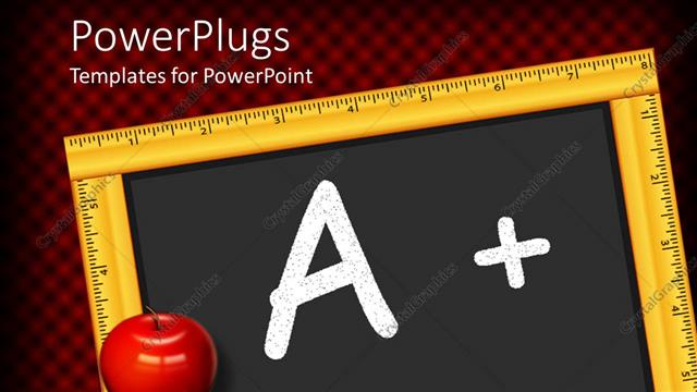  Presentation with school apple - School learning board, apple, textbook placed on each other