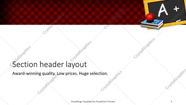 Section Header presentation slide layout