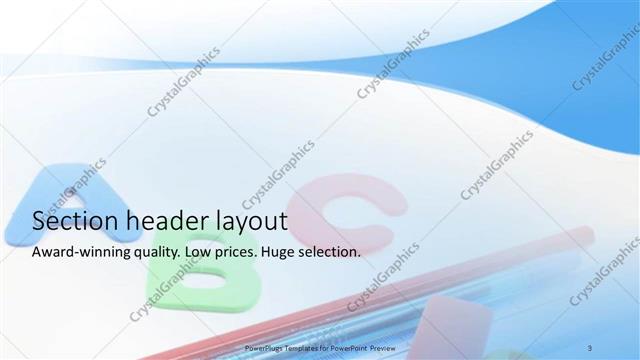 Section Header presentation slide layout