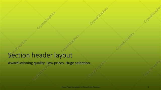 Section Header presentation slide layout
