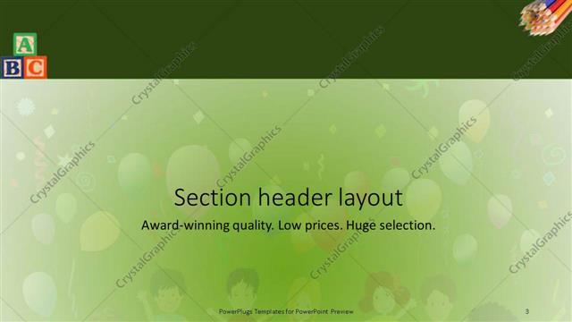 Section Header presentation slide layout