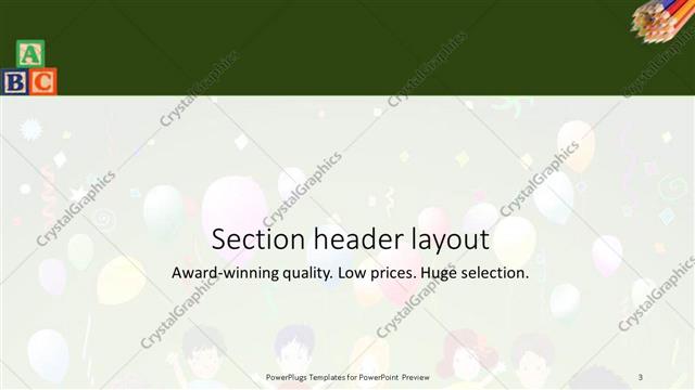 Section Header presentation slide layout