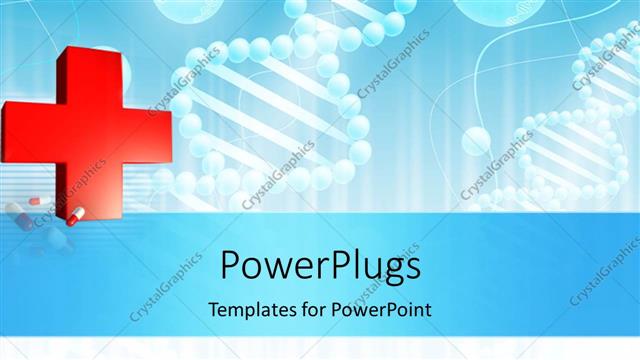  Presentation with science - Science background with DNA theme and red cross symbol in foreground