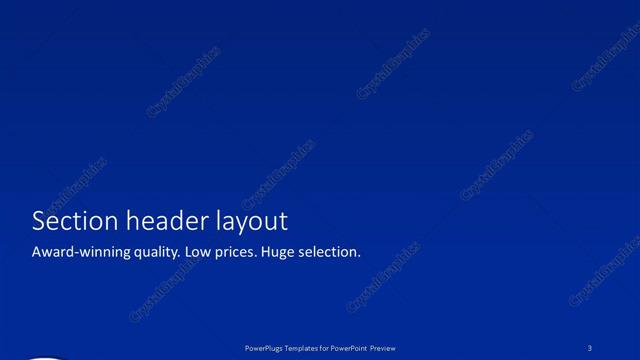 Section Header presentation slide layout