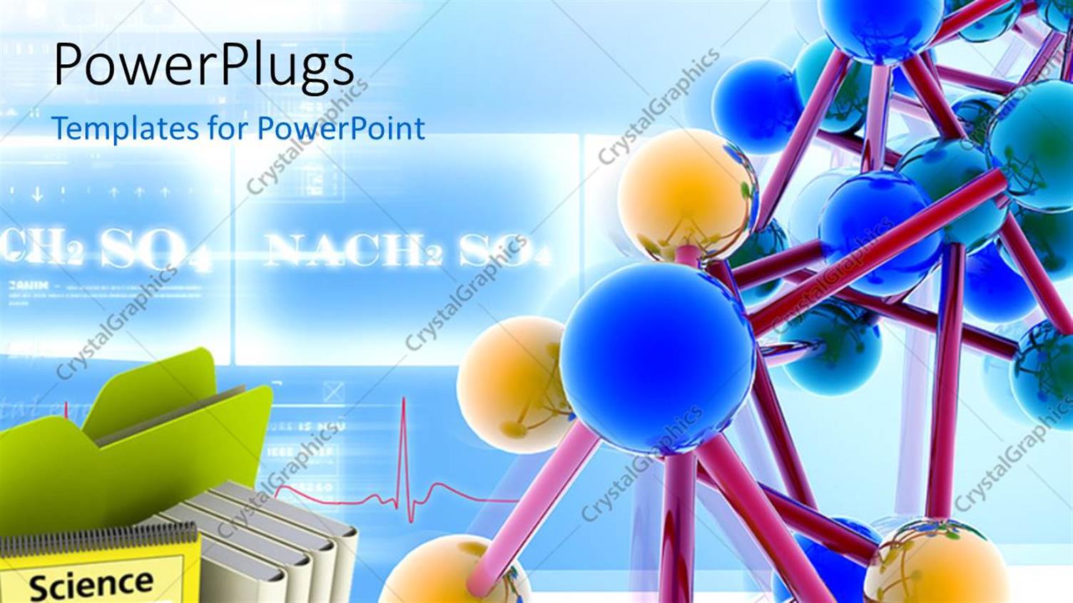Featuring Science Textbooks and chemical Formulas with molecular Structure Representation 