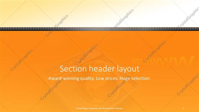 Section Header presentation slide layout