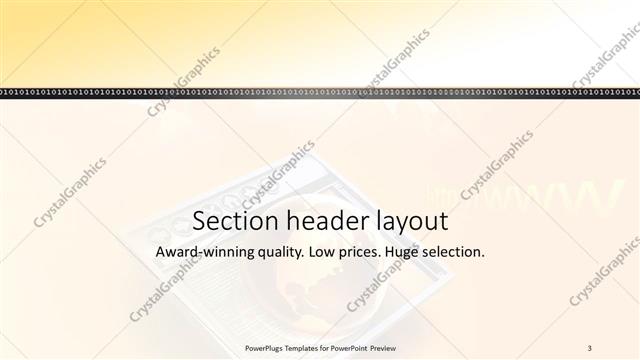 Section Header presentation slide layout