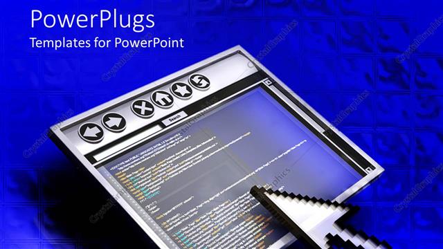  Presentation with classic - Screen with internet browser and large classic cursor on it