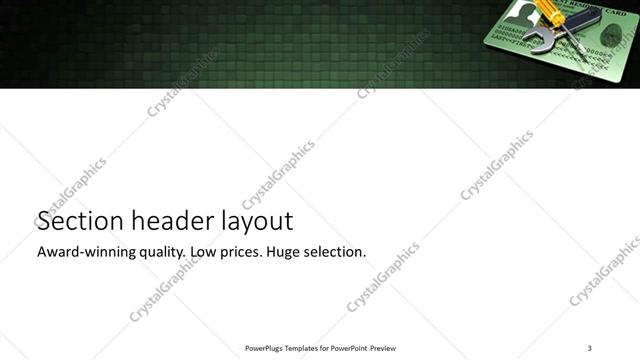 Section Header presentation slide layout