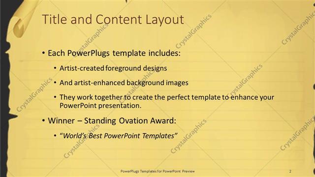 Title and Content presentation slide layout