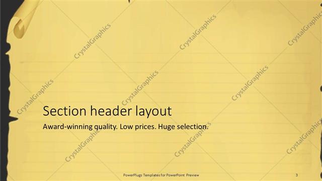 Section Header presentation slide layout
