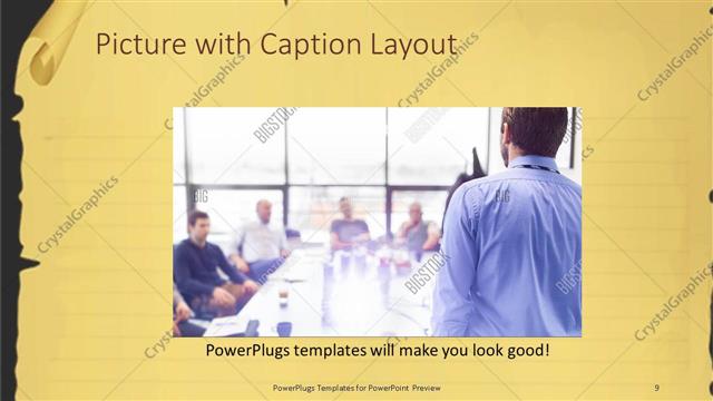 Picture with Caption presentation slide layout