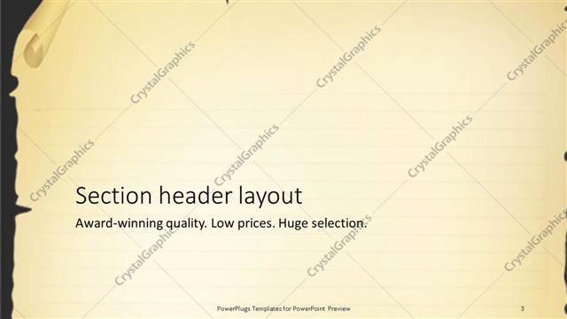 Section Header presentation slide layout