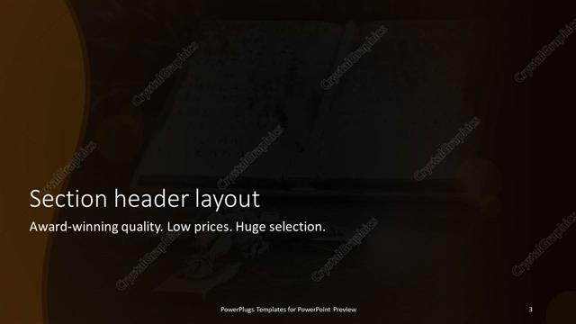 Section Header presentation slide layout