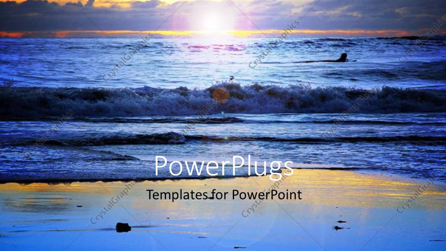 Featuring a Sea with a Sunset in the Background