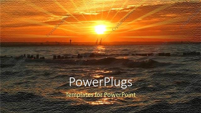  Presentation with tide - A sea tide with a sun in the background