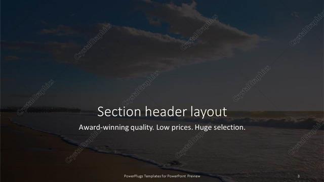 Section Header presentation slide layout