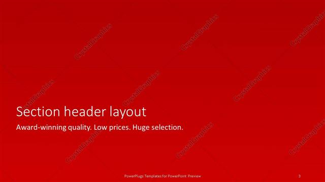 Section Header presentation slide layout