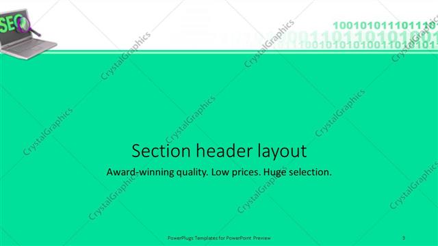 Section Header presentation slide layout
