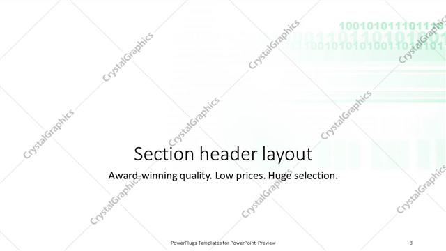 Section Header presentation slide layout