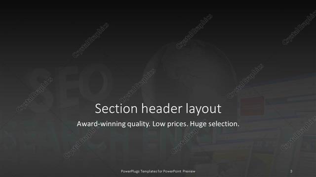 Section Header presentation slide layout