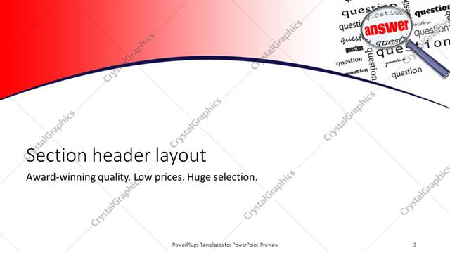 Section Header presentation slide layout