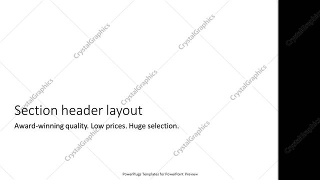 Section Header presentation slide layout