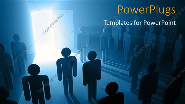  Presentation with success - A number of people with bluish background